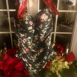 Bathing Suit; moulded cups, fabric & power mesh to shape/firm/streamline body!